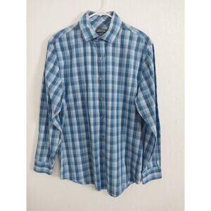 Kenneth Cole Reaction Slim Fit Long Sleeve Button Down 15 1/2 32-33 Shirt